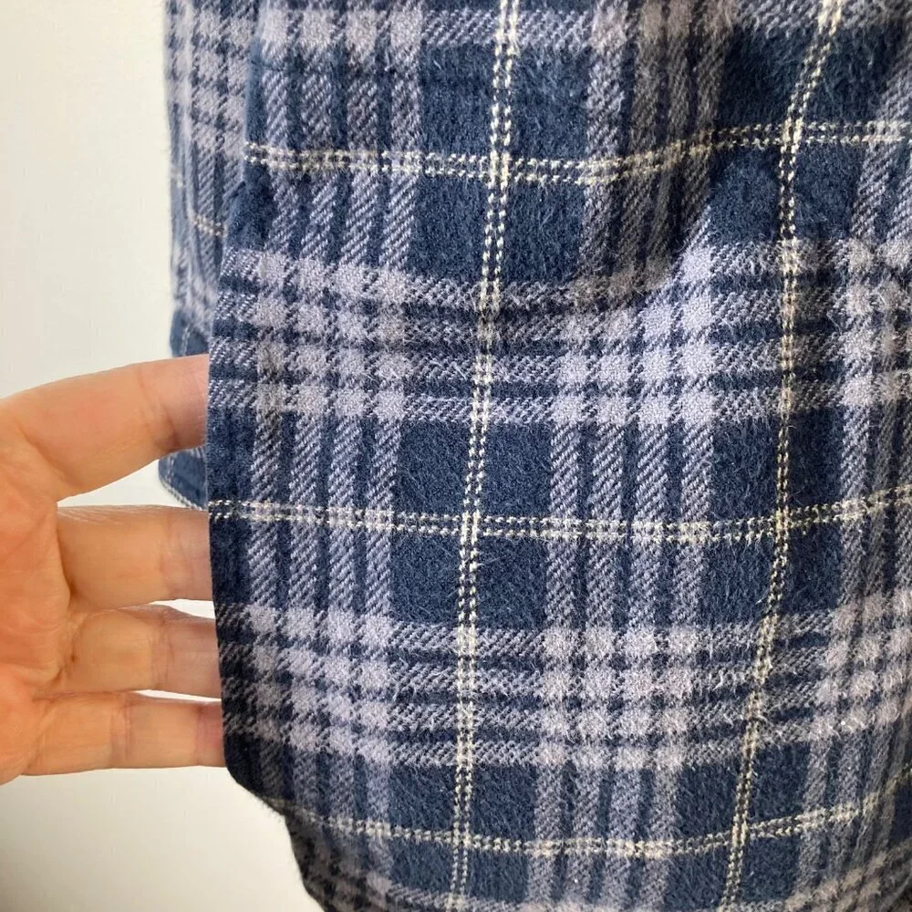 Mens Levis Plaid‎ Insulated Shacket Blue Gray XL Cotton Polyester